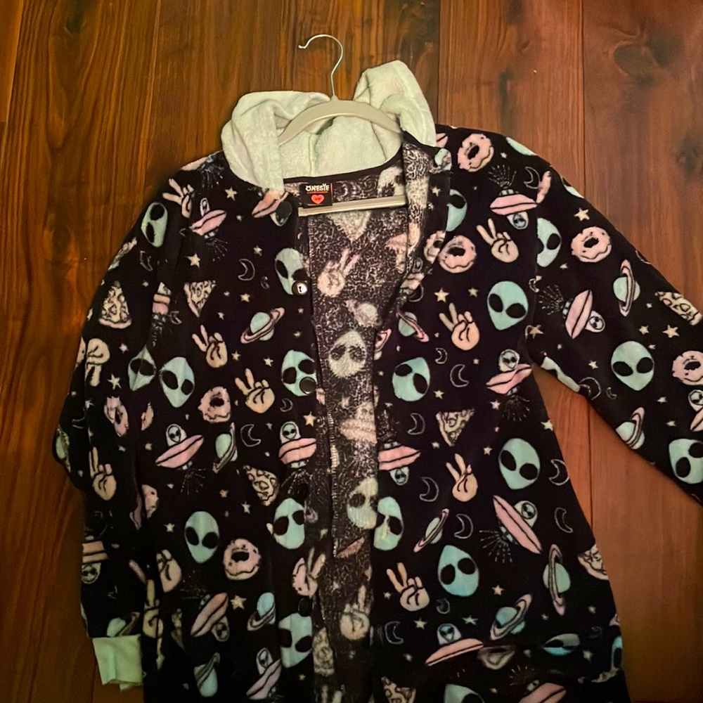 It is a onesy pajama suit. In fair condition.